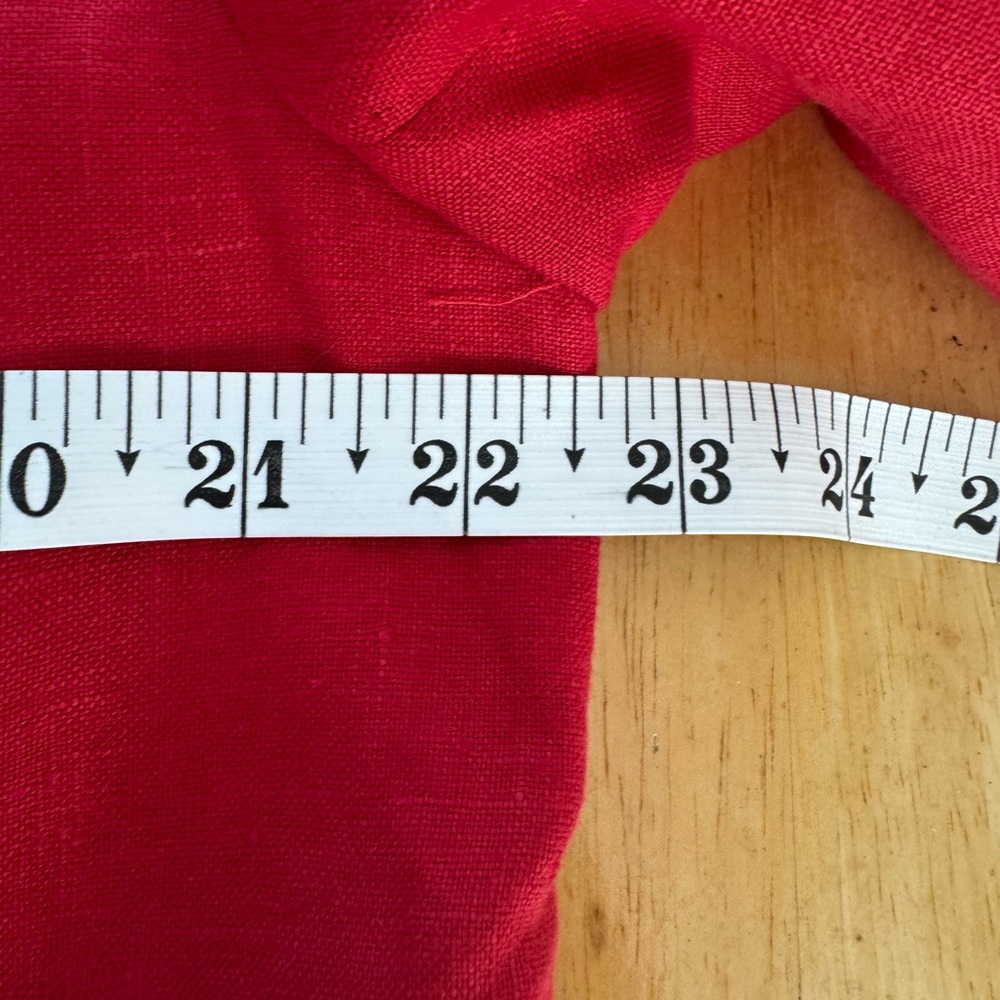 International Scene 1980s Red Linen One Button Blazer Size 14 - Picture 10 of 11